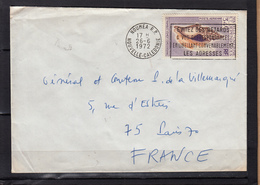 NOUMEA R.P. Lettre  POSTE AERIENNE  Strombus Vomer 34F Pour La COMTESSE Et Le GENERAL H. DE LA VILLEMARQUE  1972 - Lettres & Documents