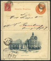 228 ARGENTINA: GJ.179 Uprating A Postal Letter Illustrated On Reverse (Mayo Avenue), Sen - Sonstige & Ohne Zuordnung