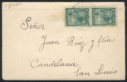 232 ARGENTINA: GJ.218 Pair Franking A Small Cover Sent Open From San Luis To Candelaria - Sonstige & Ohne Zuordnung