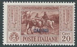 1932 EGEO CALINO GARIBALDI 20 CENT MH * - I39 - Egeo (Calino)
