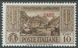 1932 EGEO CASO GARIBALDI 10 CENT MH * - I39-2 - Ägäis (Caso)