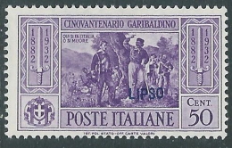1932 EGEO LIPSO GARIBALDI 50 CENT MH * - I39-4 - Egée (Lipso)