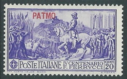 1930 EGEO PATMO FERRUCCI 20 CENT MH * - I39-5 - Egeo (Patmo)