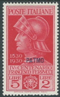 1930 EGEO PATMO FERRUCCI 5 LIRE MH * - I39-6 - Egée (Patmo)