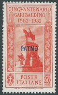 1932 EGEO PATMO GARIBALDI 2,55 LIRE MH * - I39-6 - Egeo (Patmo)