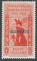 1932 EGEO SCARPANTO GARIBALDI 2,55 LIRE MH * - I39-8 - Egée (Scarpanto)