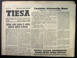 1944.09.30 Lithuania WW II Newspaper/ Tiesa No. 72 - Sonstige & Ohne Zuordnung