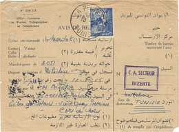 1954 Et 55 - 2 Avis De Réception De MANDATS  Affr. à 15 F. - Storia Postale