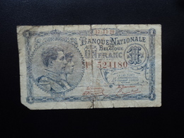 BELGIQUE : 1 FRANC  17.11.1920   P 92   état B - 1 Franc