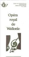FDC Sur Feuillet Poste Belge Opéra De Wallonie Liège. Un Timbre MNH Collé Sur Bande + 1 Oblitéré 1er Jour. - 1991-2000