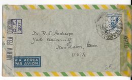 BRESIL - 1944 - ENVELOPPE RECOMMANDEE AIRMAIL Avec CENSURES US + BRESILIENNE De RIO => USA - Lettres & Documents