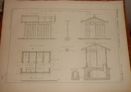 Plan De Type Des Lieux D'aisances De La Ligne D'Italie Par Le Simplon.. 1861 - Publieke Werken