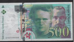 France 1994 Billet 500 F Pierre Et Marie Curie 1994 Circulé - 500 F 1994-2000 ''Pierre En Marie Curie''