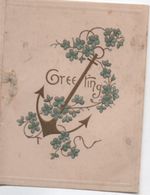 Carte De Voeux  Vierge Gauffrée Pour Nouvel An/GREETINGS//Ancre De Marine Et Myosotis/Anglaise/Vers 1900-1920    CVE140 - Neujahr