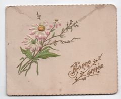 Carte De Voeux / Bonne Année/ Lithographie Gauffrée Et Dorée /Bouquet De Marguerites/Vers 1900    CVE142 - Neujahr