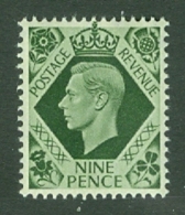 G.B.: 1937/47   KGVI    SG473    9d   Deep Olive-green    MNH - Ongebruikt