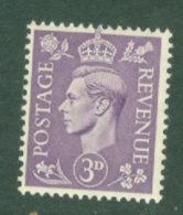 G.B.: 1941/42   KGVI    SG490   3d   Pale Violet    MNH - Ongebruikt