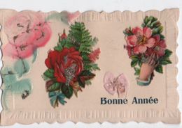 Carte De Vœux Dentelée Et Gaufrée Avec Chromos & Ruban / Bonne Année//Foucault/ Eure & Loir / Vers 1912    CVE144 - Neujahr