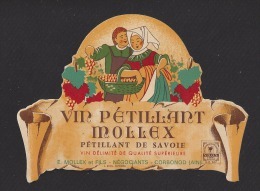 Etiquette De Vin Pétillant De Savoie   - Thème Couple  - Maison Mollex à Corbonod (01)  -  Années 60 - Koppels