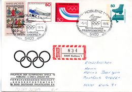 BRD Privatganzsachenumschlag PU065 D2/015 ZF "Philatelie Der Olymp. Spiele '76", SSt 5.1.76 KOBLENZ 1 - Privatumschläge - Gebraucht