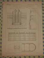 Plan De Fondations Dans Des Terrains Compressibles Et Affouillables. Viaduc Du Scorff. 1866 - Publieke Werken