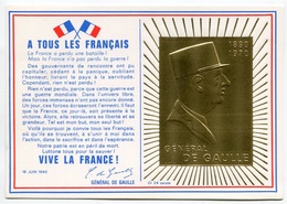 RC 7824 FRANCE DE GAULLE SOUSCRIPTION POUR L'EDIFICATION DU MÉMORIAL OR 24 CARATS GOLD CARTE MAXIMUM - 1970-1979