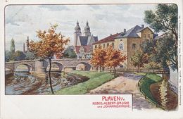 Litho AK Plauen König Albert Brücke Alte Elsterbrücke Johanniskirche Syrastraße Reichenbacher Straße Mühlgraben Vogtland - Plauen