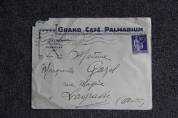 Timbre Sur Lettre Publicitaire - PERPIGNAN , Grand Café PALMARIUM - Lebensmittel