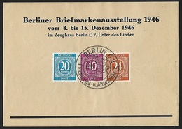 1946 - DEUTSCHLAND (Alliierte Besetzung) + Michel 924/925+929 [Berliner Briefmarkenausstellung 1946] + BERLIN - Lettres & Documents