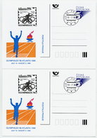 CZECH REPUBLIC 1996 3 Kc. Postcard OLYMPHILEX '96 Both Types With Additional Vignette, Cancelled.  Michel P19-A3 - Postcards