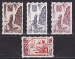 St Pierre Et Mqn N°325*,326*,327*,344* - Unused Stamps
