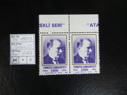 1993  " Freimarke Atatürk "  5000 Lira Im Pärchen Aus Bogenrand K14,   LOT 687 - Neufs