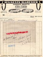 92- LEVALLOIS PERRET- RARE FACTURE VINCENT PRIOTTI-SEGMENTS H. GRENIER- AUTO AUTOMOBILE-17 RUE CARNOT-1934 - Automobil