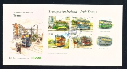 IRELAND  -  1987  Trams  Miniature Sheet On FDC - FDC