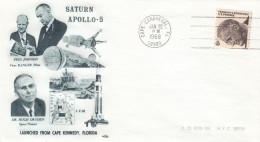 Apollo 5 Lunar Mission Cover, President Johnson, Dr. Dryden, Cape Canaveral FL 22 January 1968 Postmark - America Del Nord