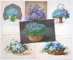 Cpa LOT 6X LITHO Illustrateur 3X JOUNOK IMPORT EAS C KLEIN Bouquet VASE CORBEILLE Fleur THEME  Myosotis - Colecciones Y Lotes