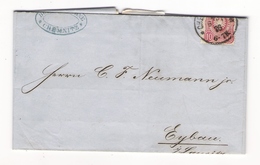 Timbre 10 Pfennig Rose  ALLEMAGNE  /  Lettre De BÜRGER & KÜHNE , à CHEMNITZ , Envoi à EYBAU Du 8 Juillet 1876 - Autres & Non Classés