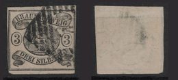 Braunschweig - 1853/65 -  3 S Nero Su Rosa -  Valore Al 2008 - 100€ - See Photos - Brunswick