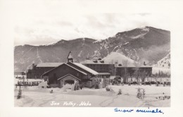 Sun Valley Idaho, Lodge, Snow Sculptures Dinasaur & Mastodon, C1940s/50s Vintage Real Photo Postcard - Other & Unclassified