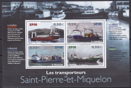 St Pierre Et Mqn BF N° 10**  Année 2004  Bateaux  Transporteurs - Blocs-feuillets
