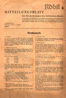 Mitteilungsblatt Der Reichskammer Der Bildenden Kuenste/ Heft 4 / Zeitschrift/1941 - Packages