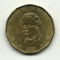 1991 - Dominicana 1 Peso, - Dominicaine