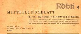 Mitteilungsblatt Der Reichskammer Der Bildenden Kuenste/Heft 9 / Zeitschrift/1939 - Packages