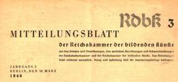 Mitteilungsblatt Der Reichskammer Der Bildenden Kuenste/Heft3 / Zeitschrift/1940 - Packages