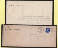 Lettre De Remerciement Pour Les Condoléances - 1938 - Cabinet Du Roi - Oslo - Lettres & Documents