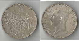 BELGIQUE  20 FRANCS 1934  ARGENT - 20 Francs & 4 Belgas