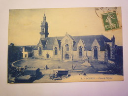 GOURIN  (Morbihan)  :  Place De L'EGLISE   1923    - Gourin