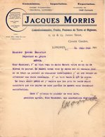 ANGLETERRE LONDRES COURRIER 1906 Fruits Pommes De Terre Jacques MORRIS  °   A24 - Royaume-Uni