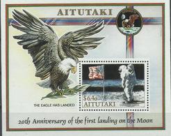 AITUTAKI ,  H/B  LANDING MOON     MNH  ** - Oceanía