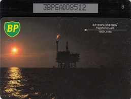 BT Oil Rig Phonecard - British Petroleum 100unit (3BPEA) - Superb Fine Used Condition - Plateformes Pétrolières